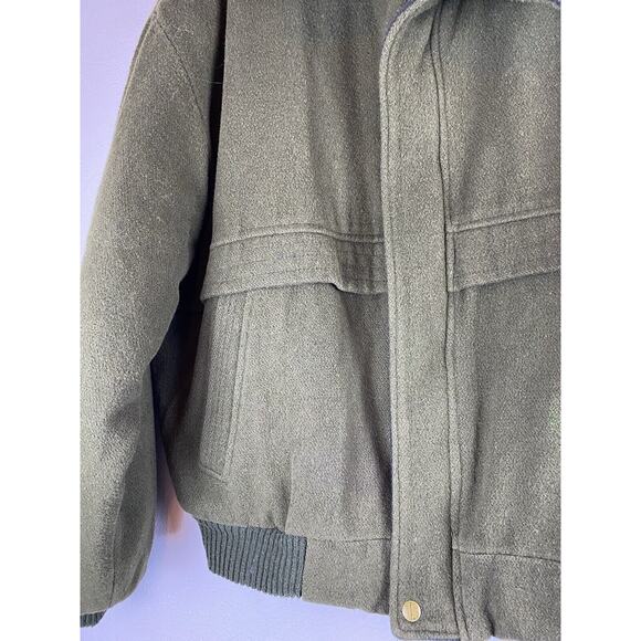 Vtg Polo Club Manhattan Sz XL Hvy Qltd Lining Green Navy Trim Full Zip Pkts Wool - Picture 4 of 11